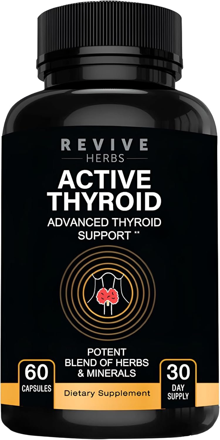Thyroid Support: Powerful Blend of Ashwagandha, Iodine, Selenium, Magnesium, Zinc, Vitamin B12 & More for Optimal Health – 60 Capsules