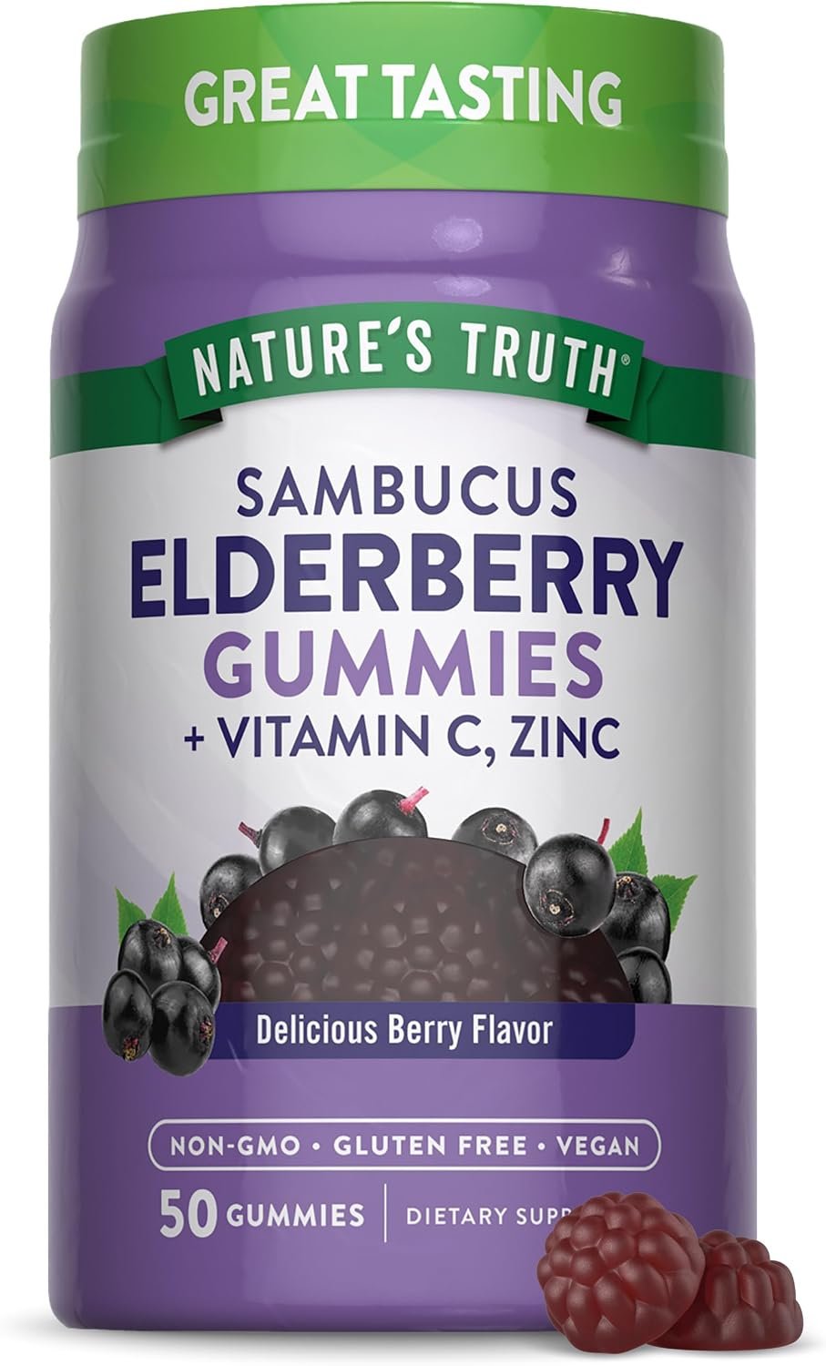 Nature’s Truth Black Elderberry Gummies | 50 Vegan Gummies