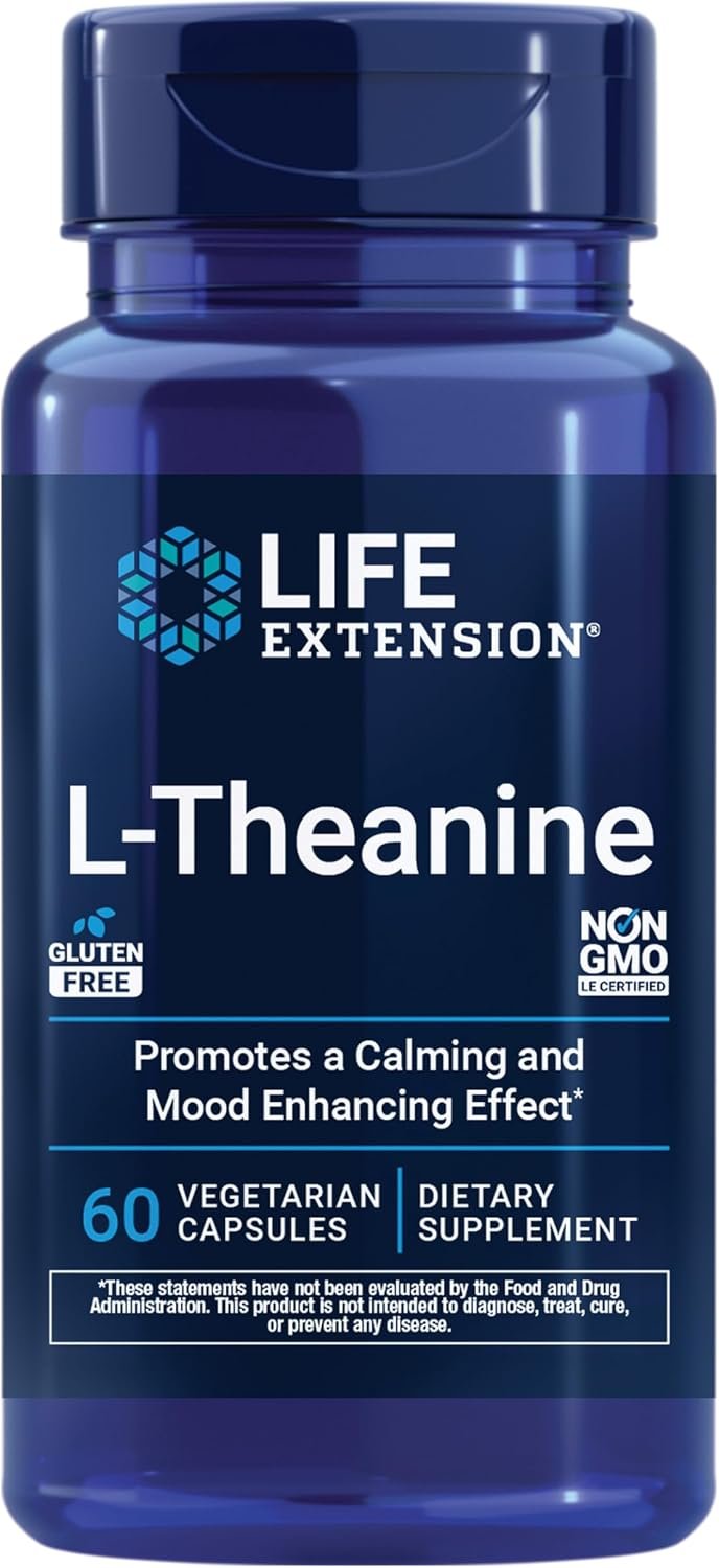 Life Extension L-Theanine, 100 mg, Relaxation, 60 Capsules