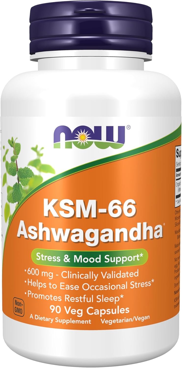 Now Supplements, KSM-66 Ashwagandha®, Stress & Sleep Support*, 90 Veg Caps