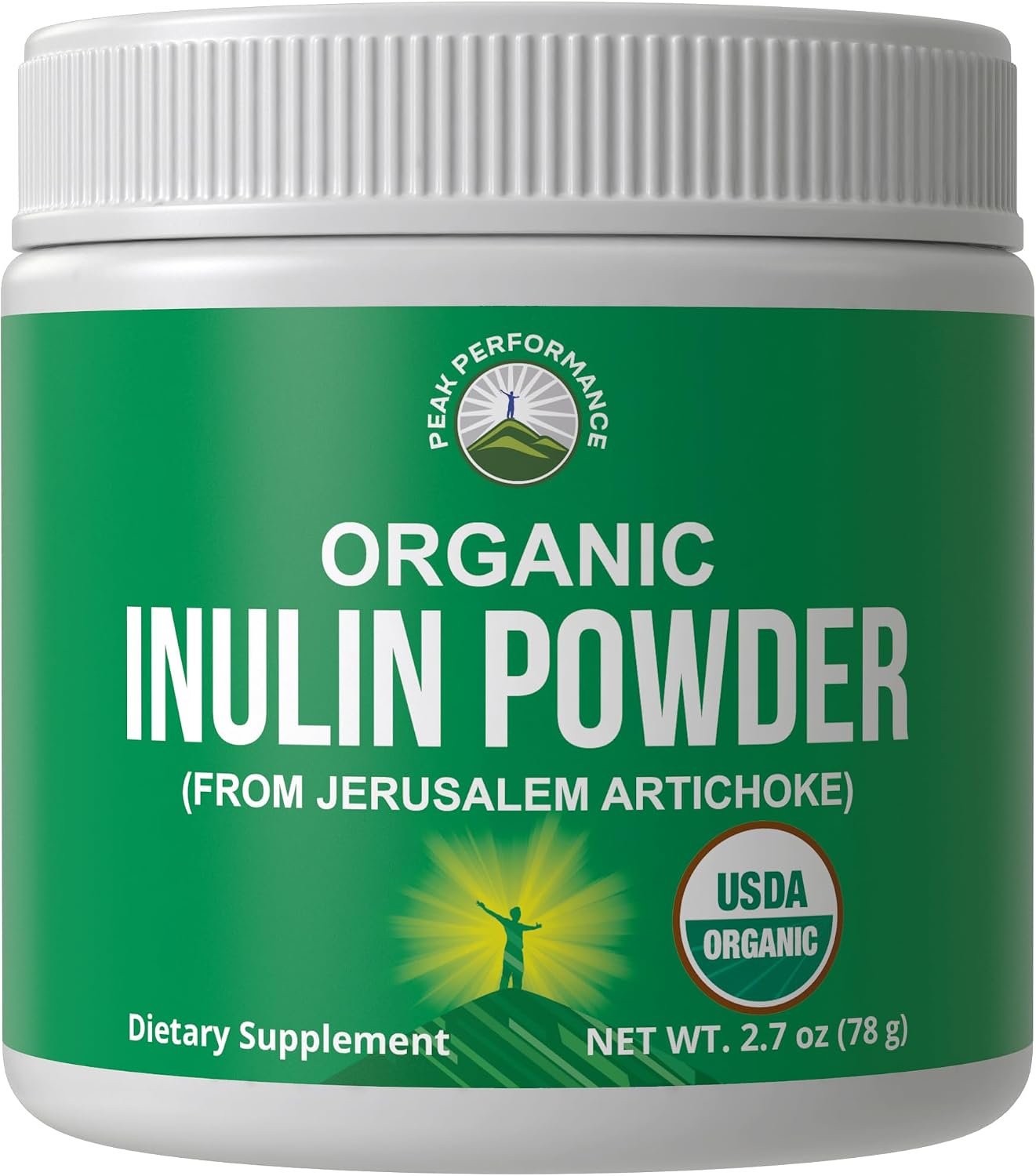 Peak Performance Organic Inulin Powder. Prebiotic Fiber for Gut Health
