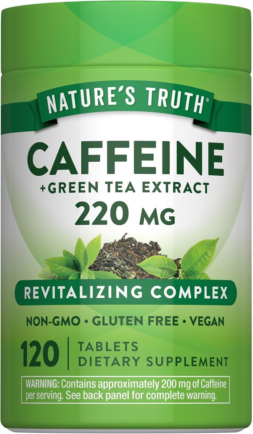 Nature’s Truth Caffeine Pills | 220mg | 120 Count | with Green Tea Extract