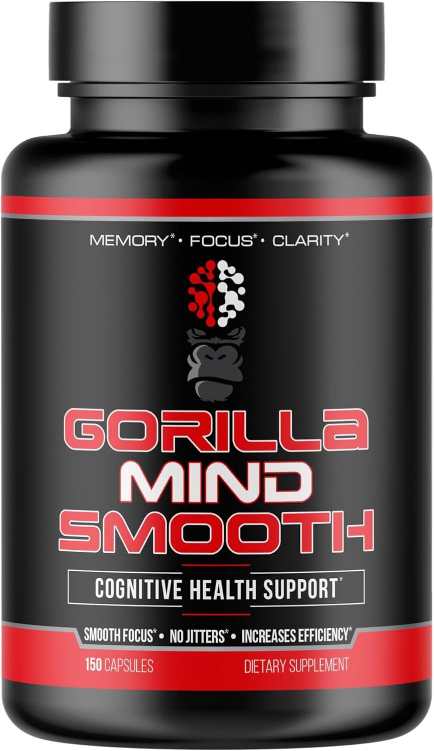 Gorilla Mind Smooth Nootropic Memory & Focus Formula (90 Capsules)