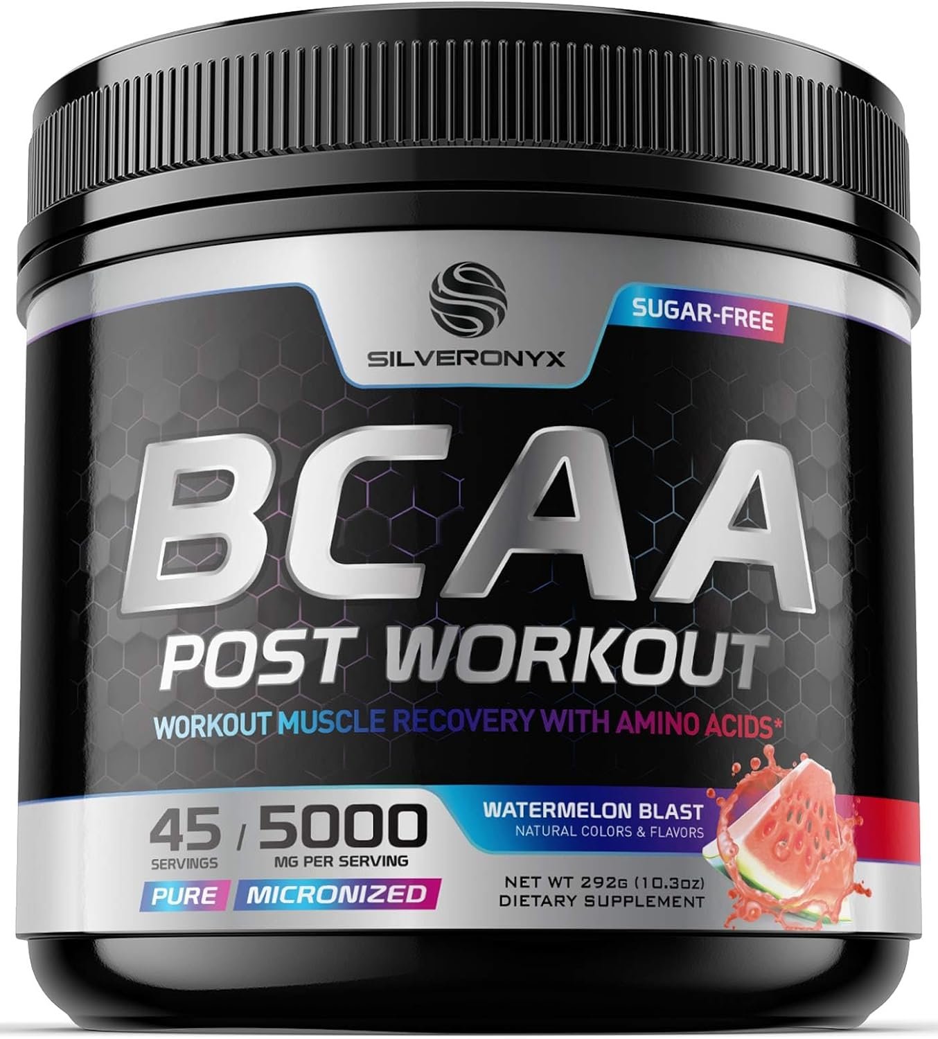 Post Workout Recovery Powder with BCAA – Extra Strength Muscle Recovery Drink Mix with L-Glutamine & Amino Acids – Sugar Free After Workout Hydration Powder Supplement – Watermelon Blast – 45 Servings