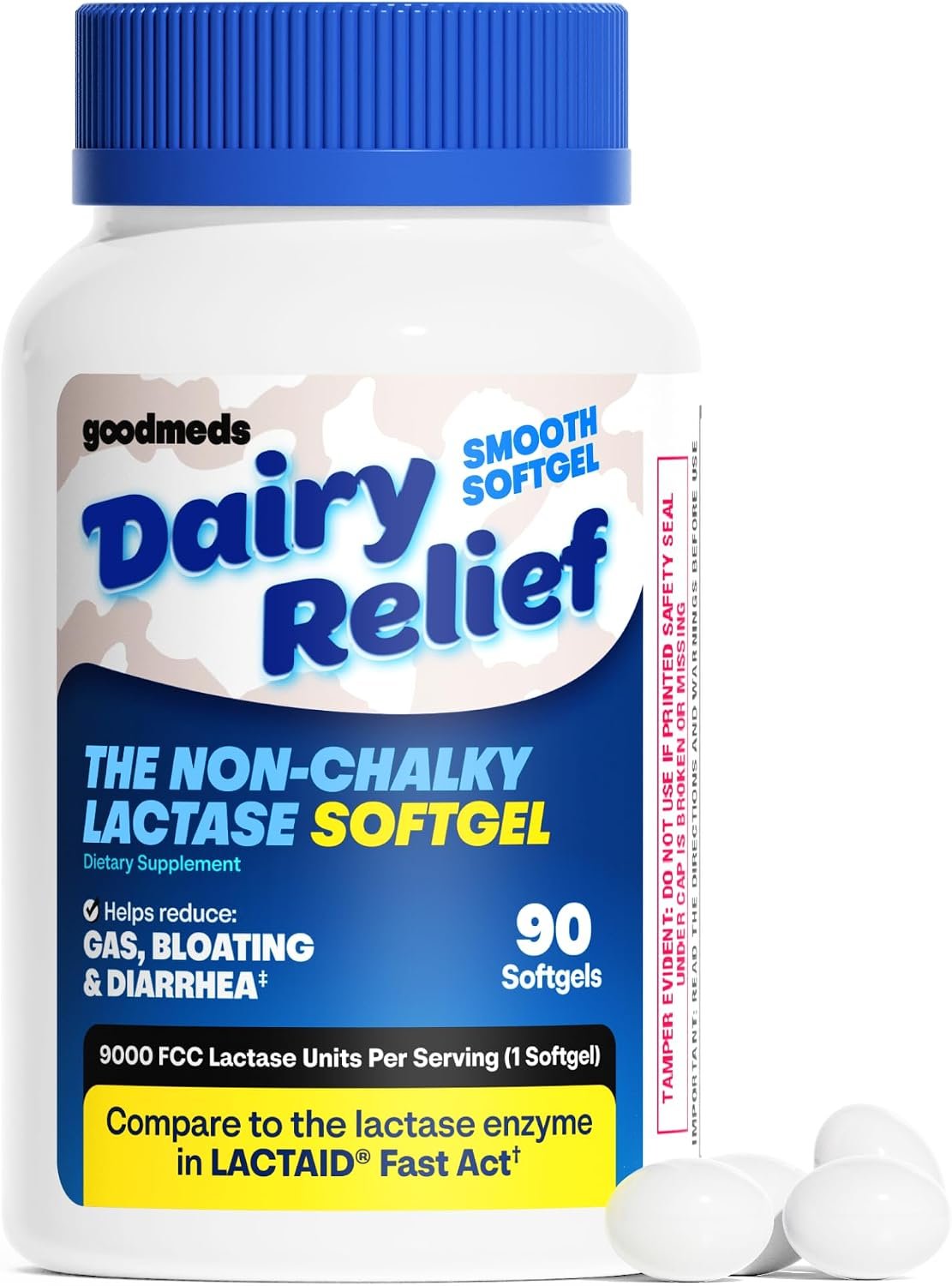 Dairy Relief Lactase Softgels, 90 Ct | for Lactose Intolerance