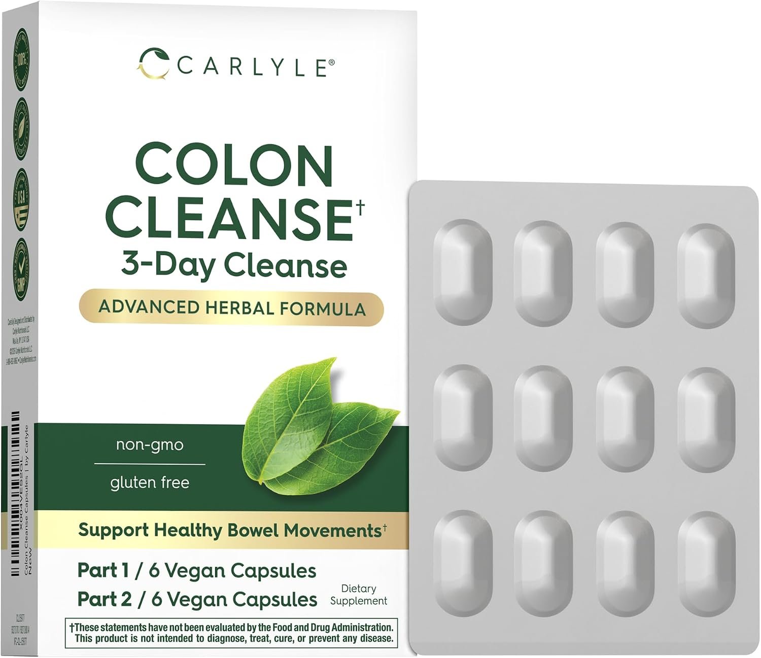 Carlyle Colon Cleanse | 12 Vegan Capsules | 3 Day Cleanse