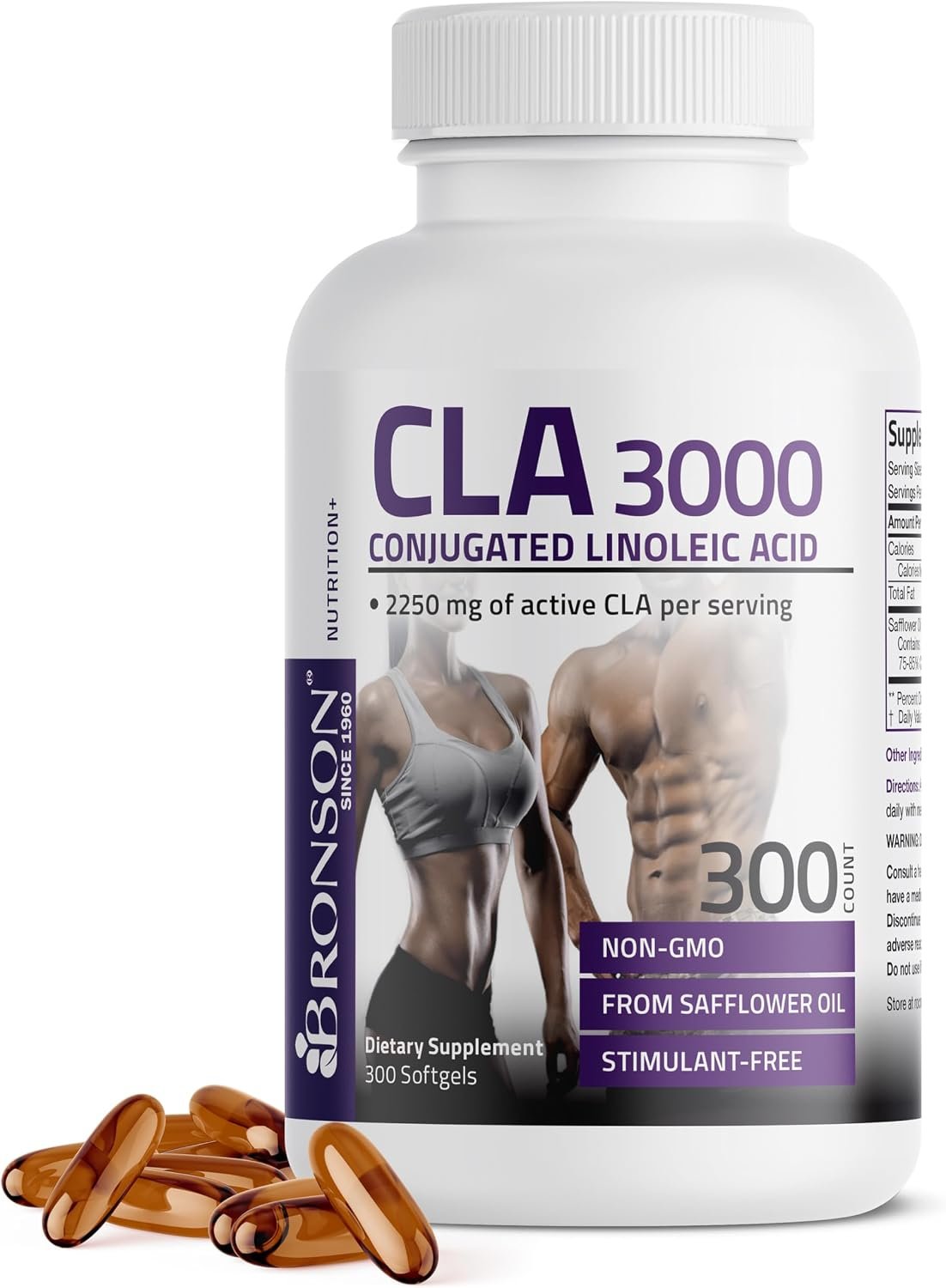 Bronson CLA 3000 Extra High Potency Weight Management Support, 300 Softgels