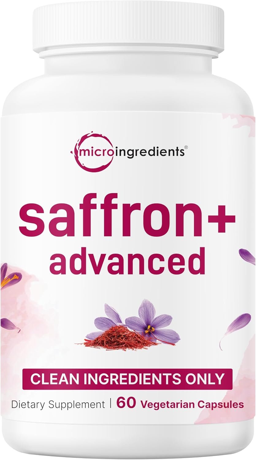Micro Ingredients Saffron+ Advanced Supplements, 60 Vegetarian Capsules