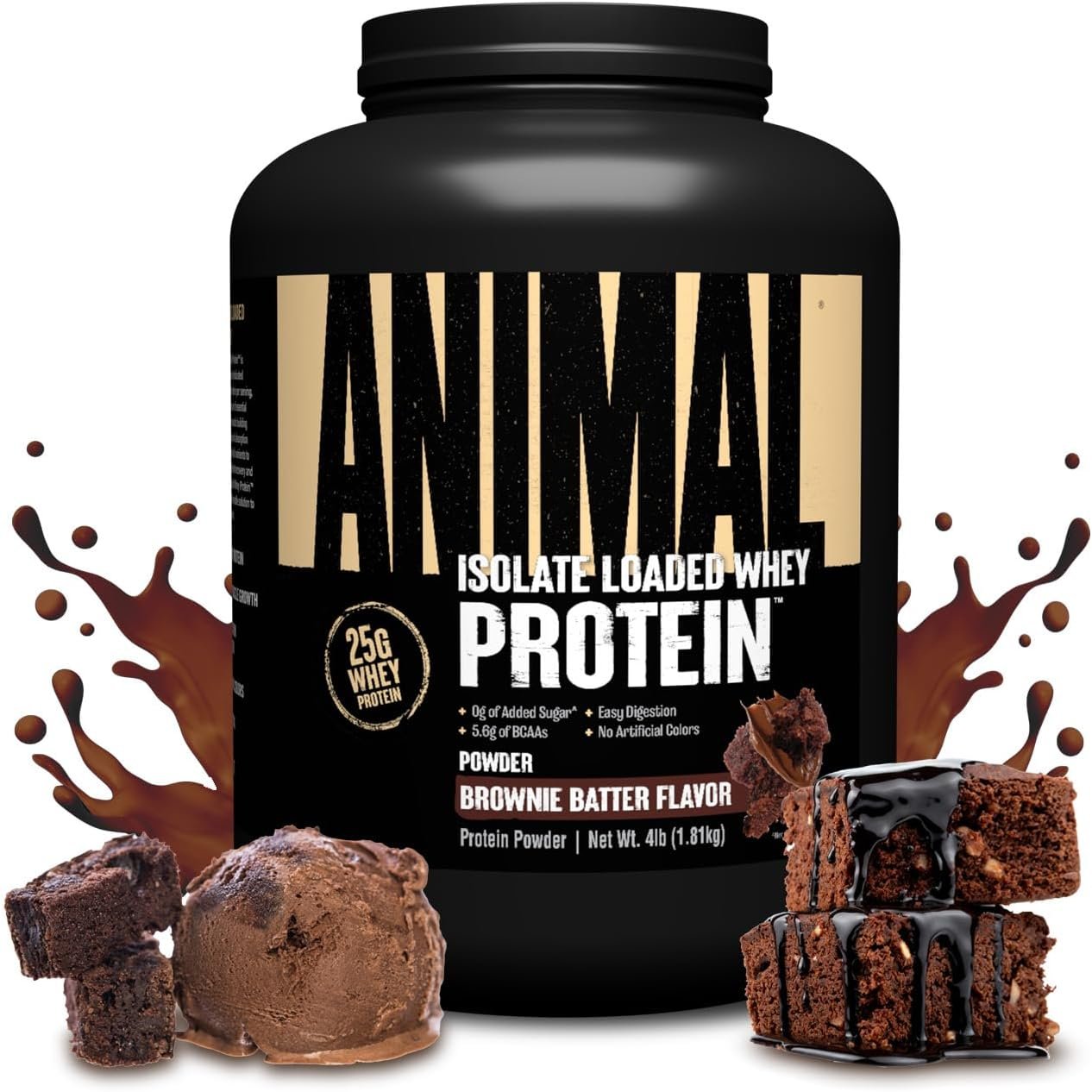 Animal Whey Isolate Protein Powder, 25G High Protein | Brownie Batter 4LB