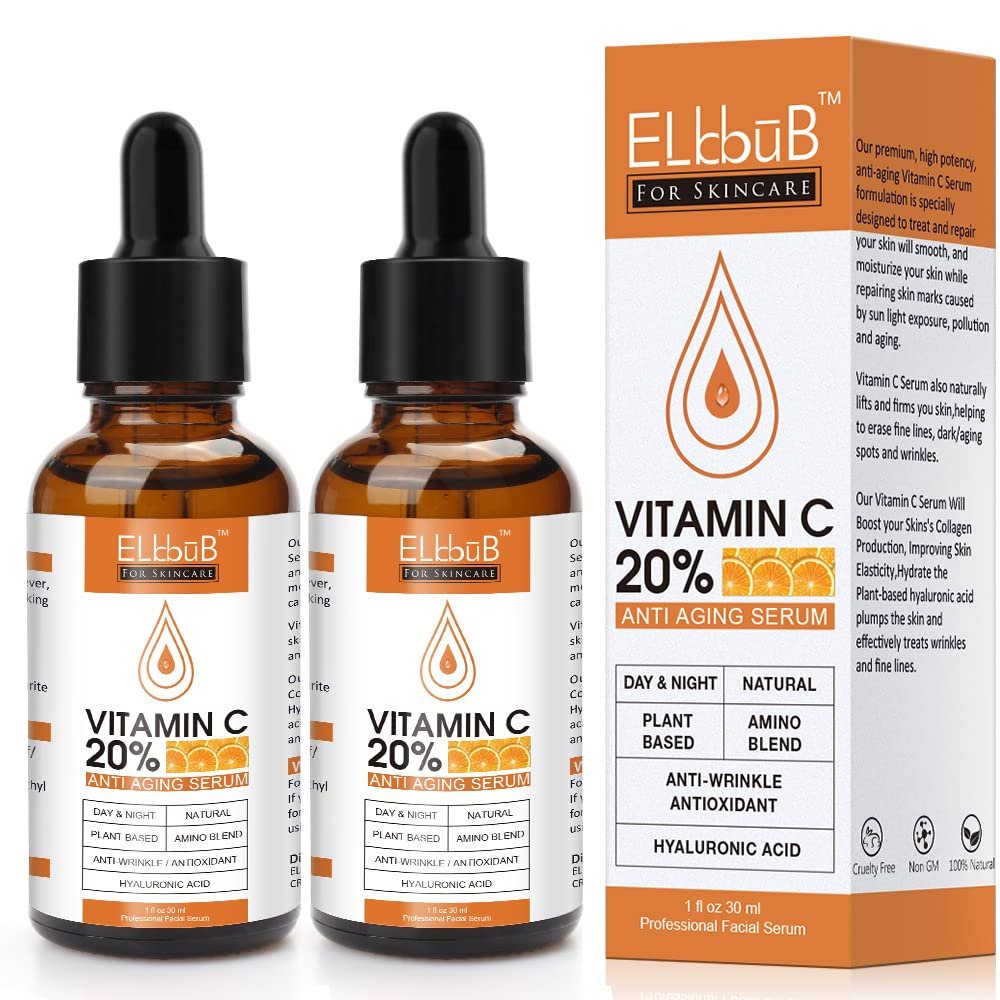 Premium 20% Vitamin C Serum For Face with Hyaluronic Acid, Retinol & Amino Acids – Boost Skin Collagen,Hydrate & Plump Skin, Anti Aging & Wrinkle Facial Serum