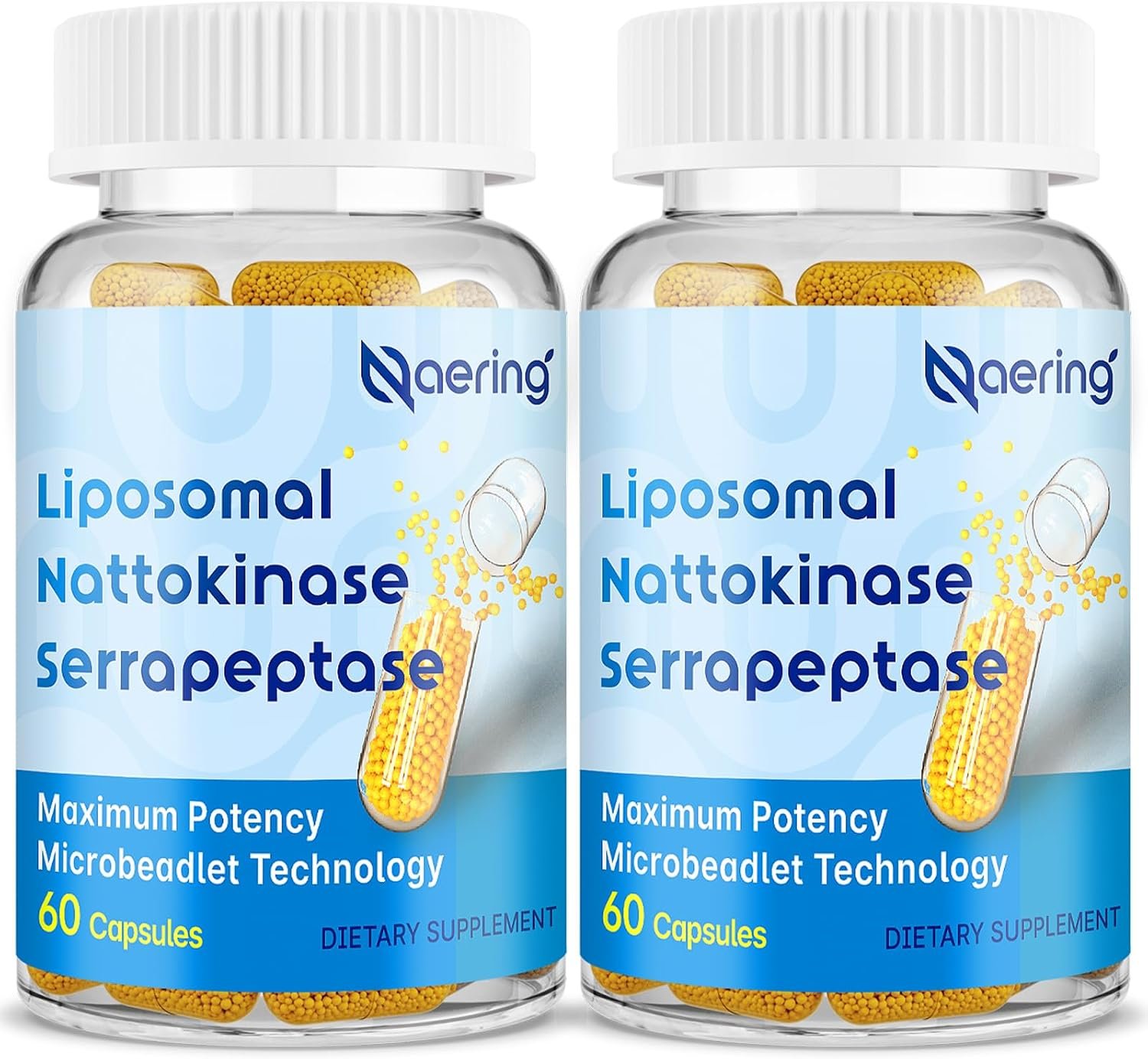Liposomal Nattokinase 12,000 FU Serrapeptase 360,000 SPU Enzyme Supplement