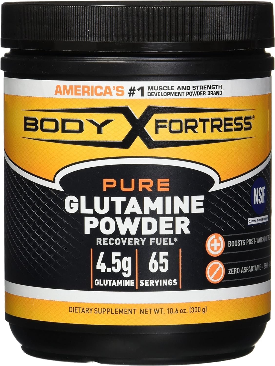 Body Fortress 100% Pure Glutamine Powder, 300g Jar