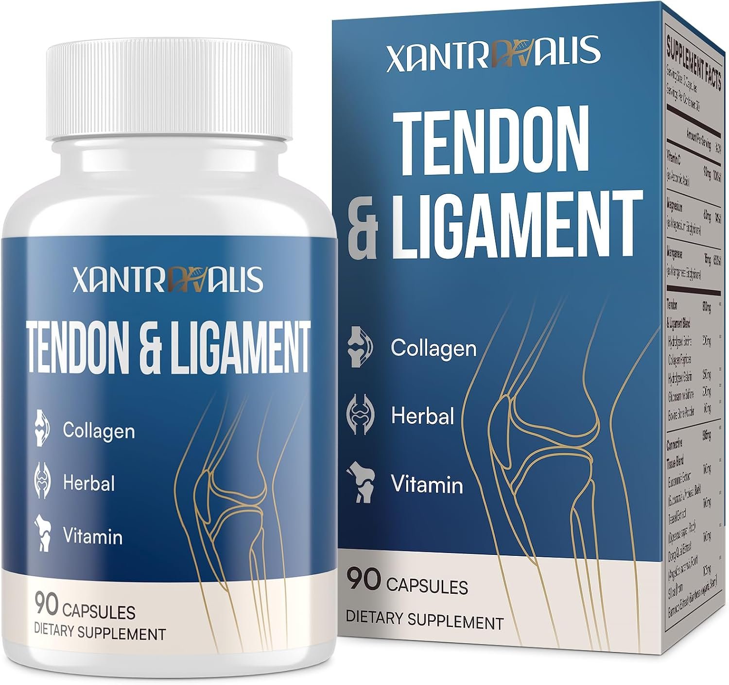 15-in-1 Tendon & Ligament Supplement – Joint & Mobility Formula with Collagen, Turmeric, Boswellia & Herbal Blend for Flexibility & Comfort – 90 Capsules