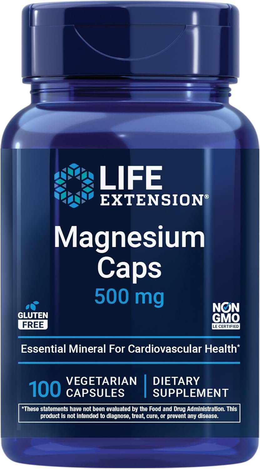 Life Extension Magnesium Caps, 500 mg, 100 Vegetarian Capsules