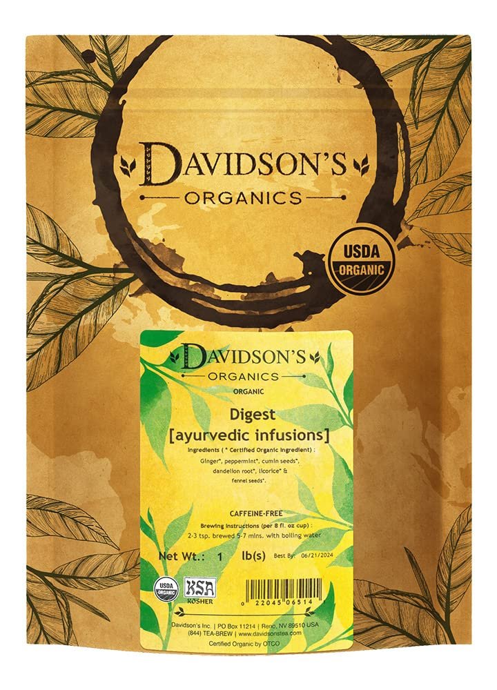 Davidson’s Organics, Ayurvedic Infusions, Digest, Loose Leaf Tea, 16-Ounce Bag
