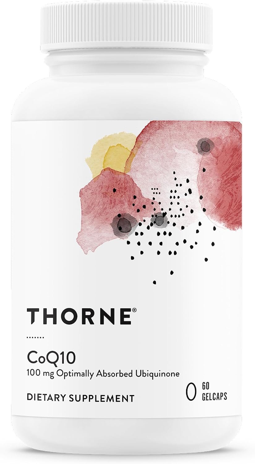 THORNE CoQ10, 100 mg Optimally Absorbed Ubiquinone Supplement, 60 Softgels