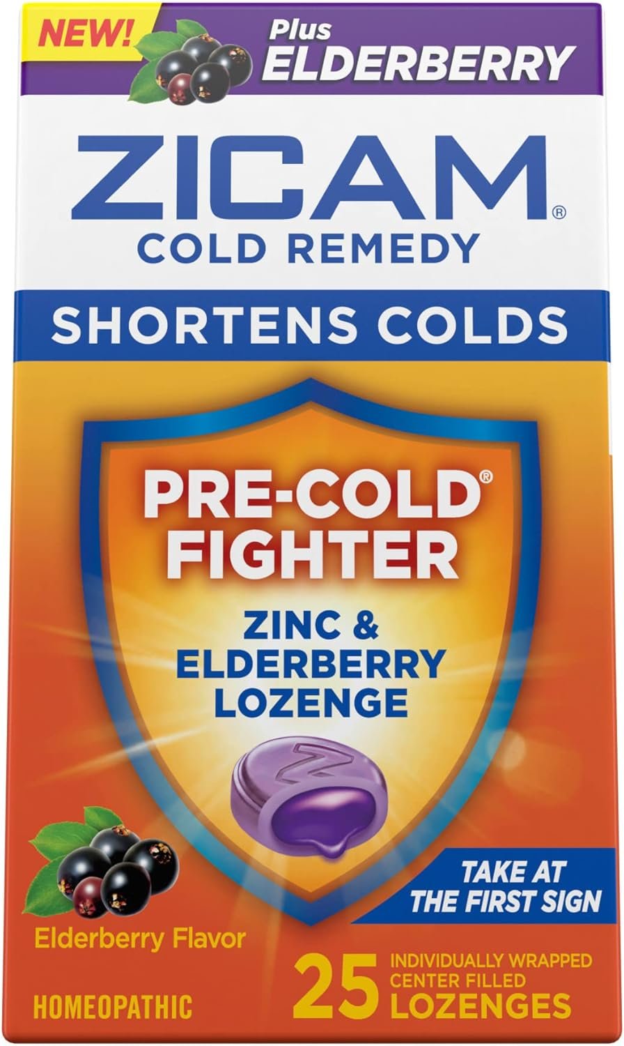 Zicam Cold Remedy Zinc Lozenges, Elderberry Flavor, 25 Count