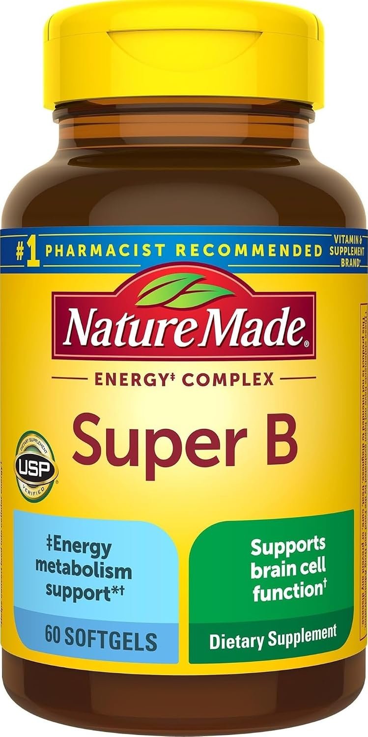 Nature Made Super B Complex Vitamins for Women and Men, 60 Softgels