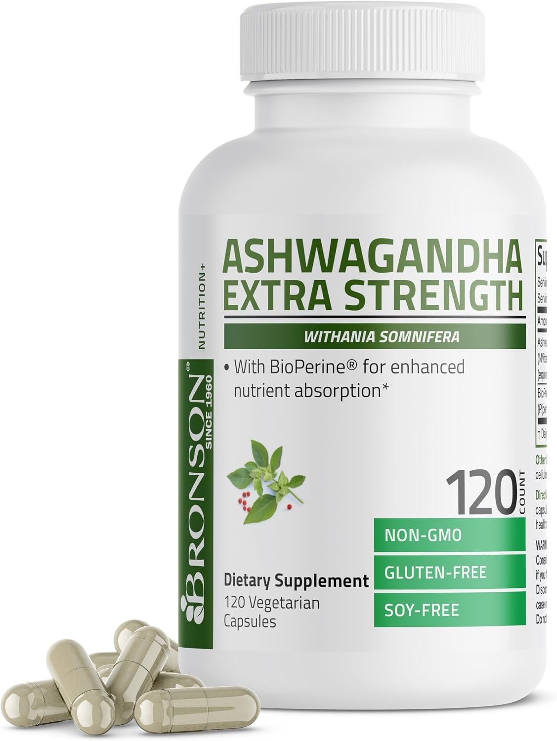 Bronson Ashwagandha Extra Strength Stress & Mood Support 120 Capsules