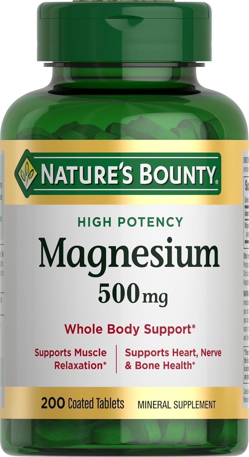 Nature’s Bounty Magnesium 500 mg Tablets (Pack of 1)