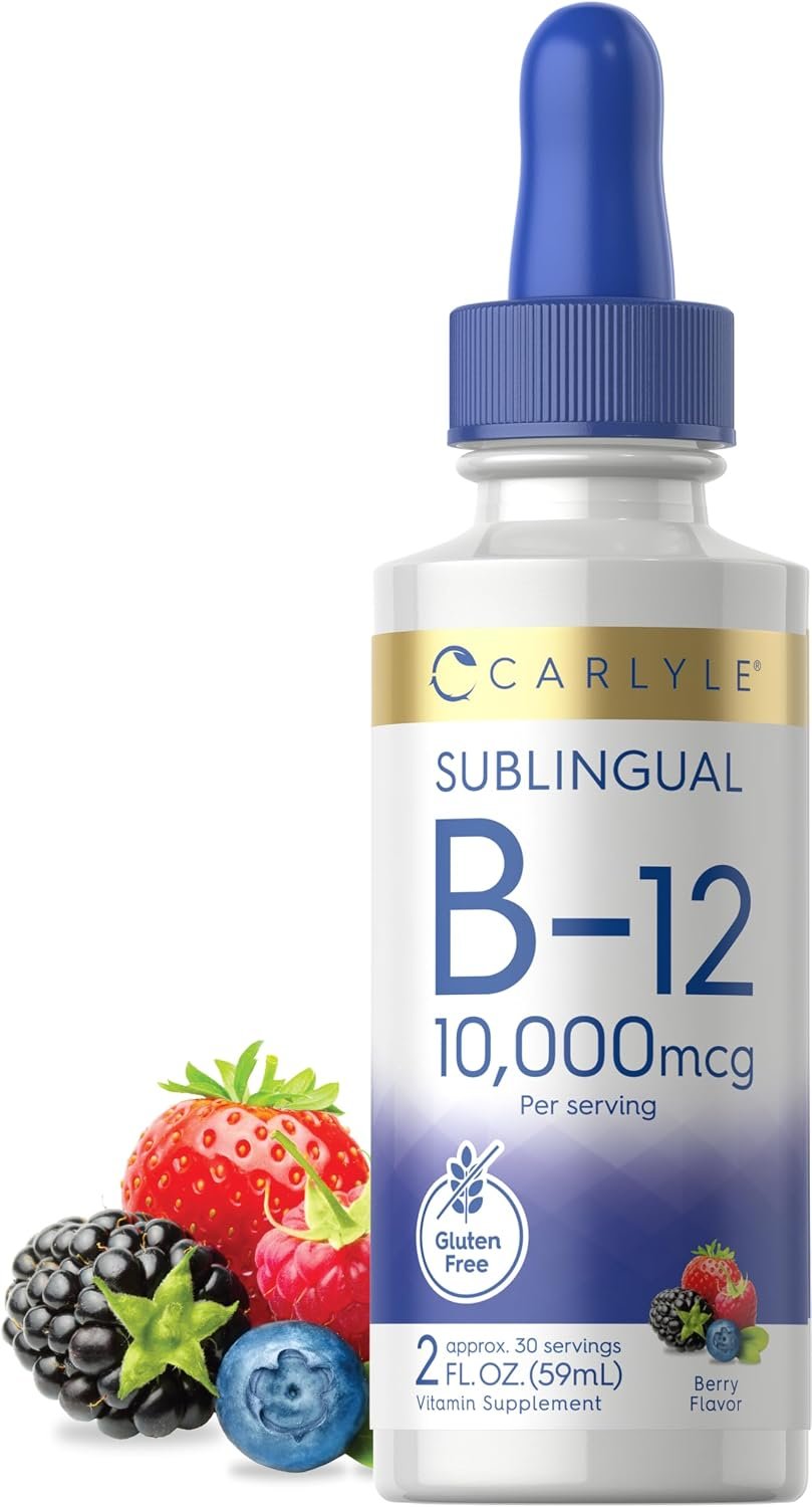 Carlyle Vitamin B12 Sublingual Liquid Drops | 10,000 mcg | 2 fl oz