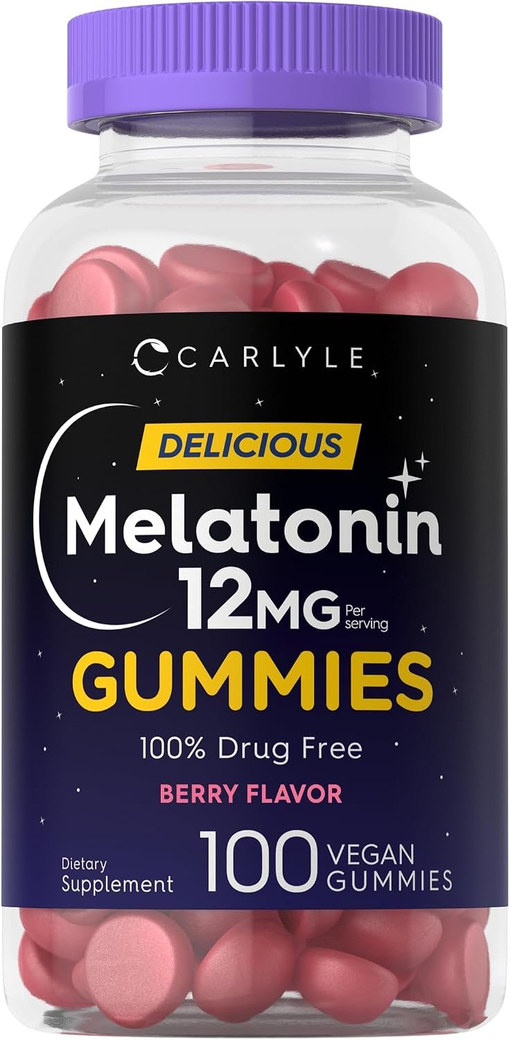 Carlyle Melatonin Gummies 12mg | 100 Count | Berry Flavor