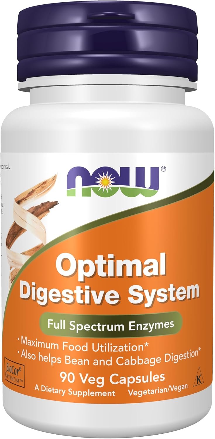 NOW Supplements, Optimal Digestive System, Enzymes, 90 Veg Caps
