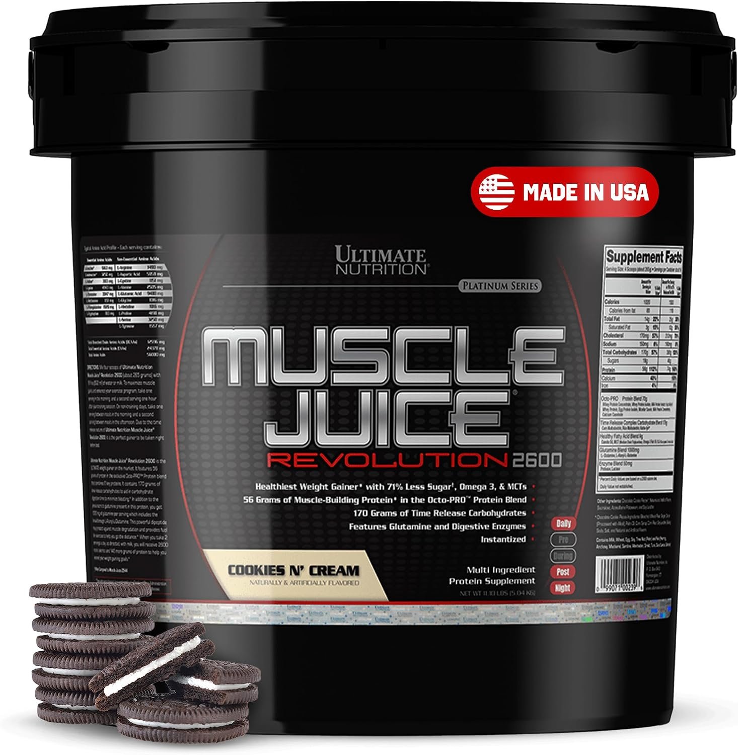 Ultimate Nutrition Muscle Juice Revolution 2600, Cookies N’ Cream, 11.1 lb