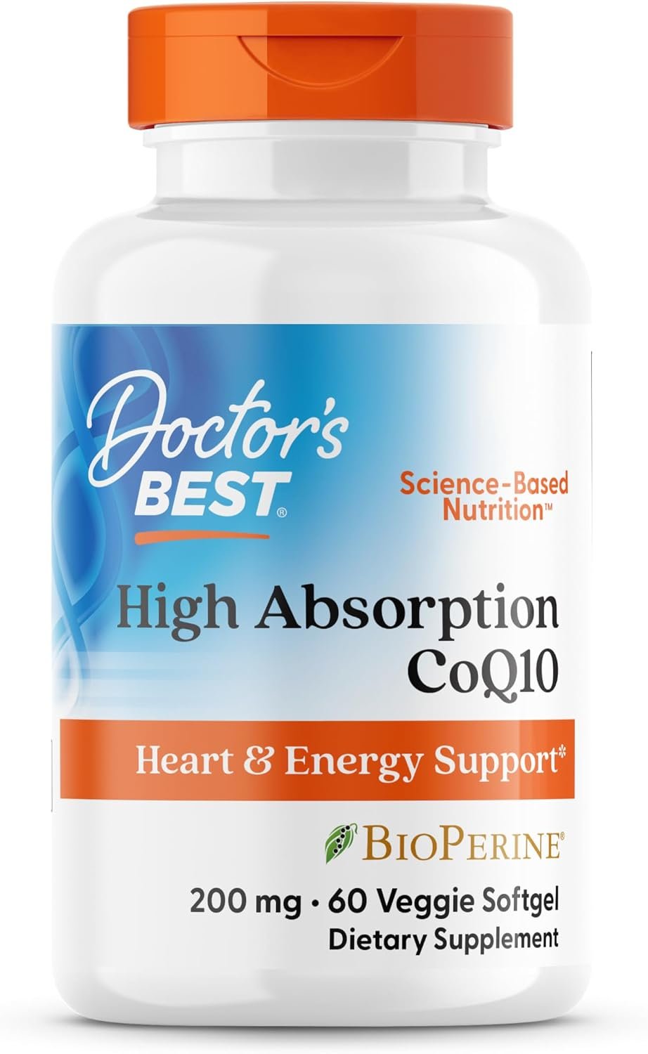 Doctor’s Best High Absorption CoQ10 200mg with BioPerine, 60 Veg Softgels