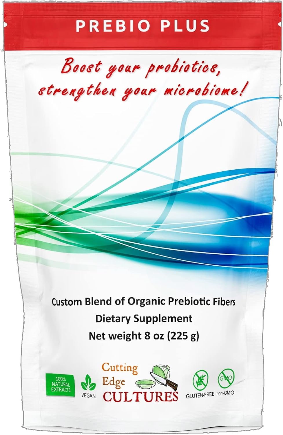 Cutting Edge Cultures Prebio Plus Prebiotic Fiber Powder Best Custom Blend of Organic Prebiotic Fibers Dietary Supplement 8 oz