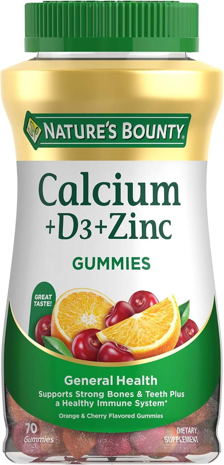 Nature’s Bounty Calcium + D3 + Zinc Gummies, 500mg, 70ct