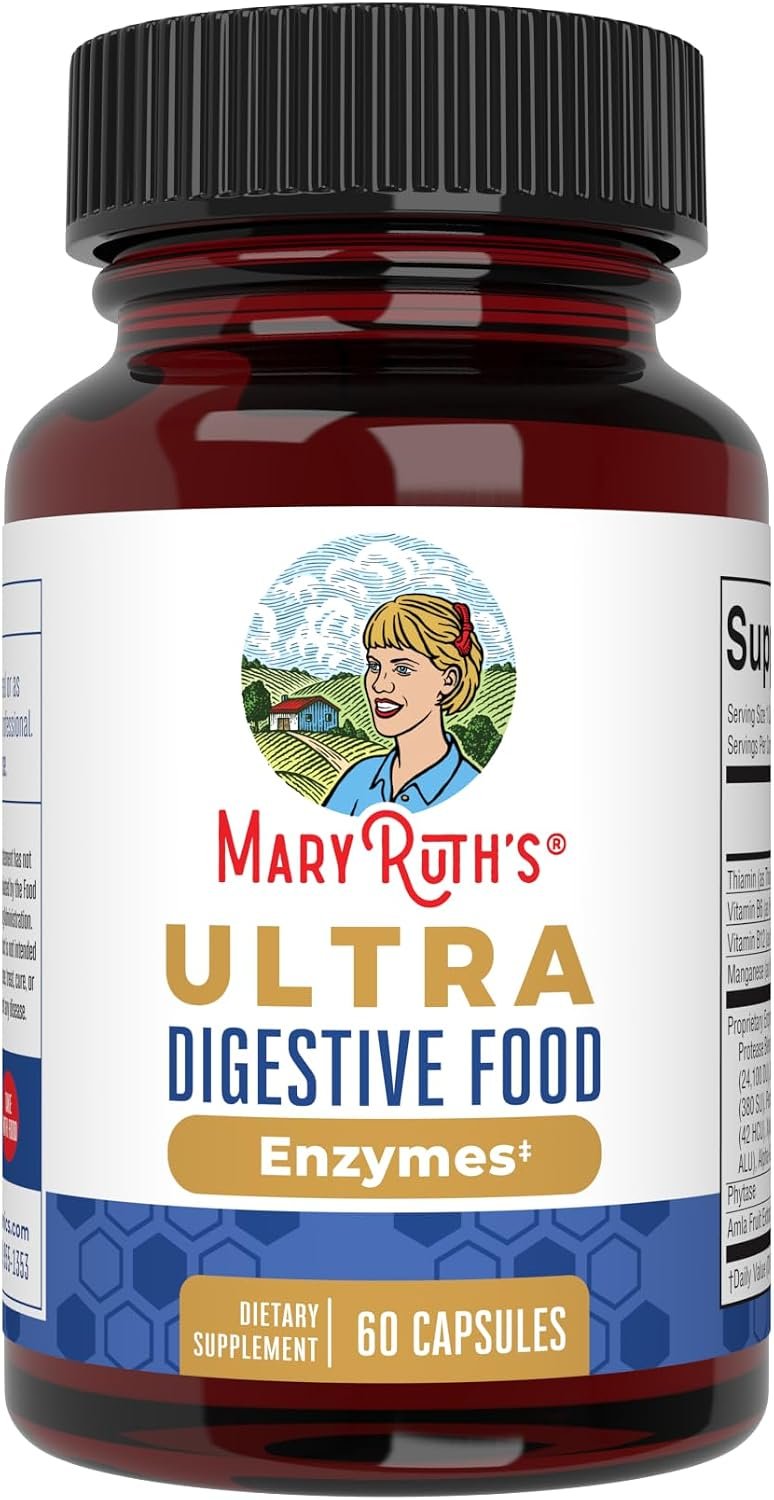 MARYRUTH’S Ultra Digestive Enzymes, Gut Health Supplement, 60 Count, Lipase