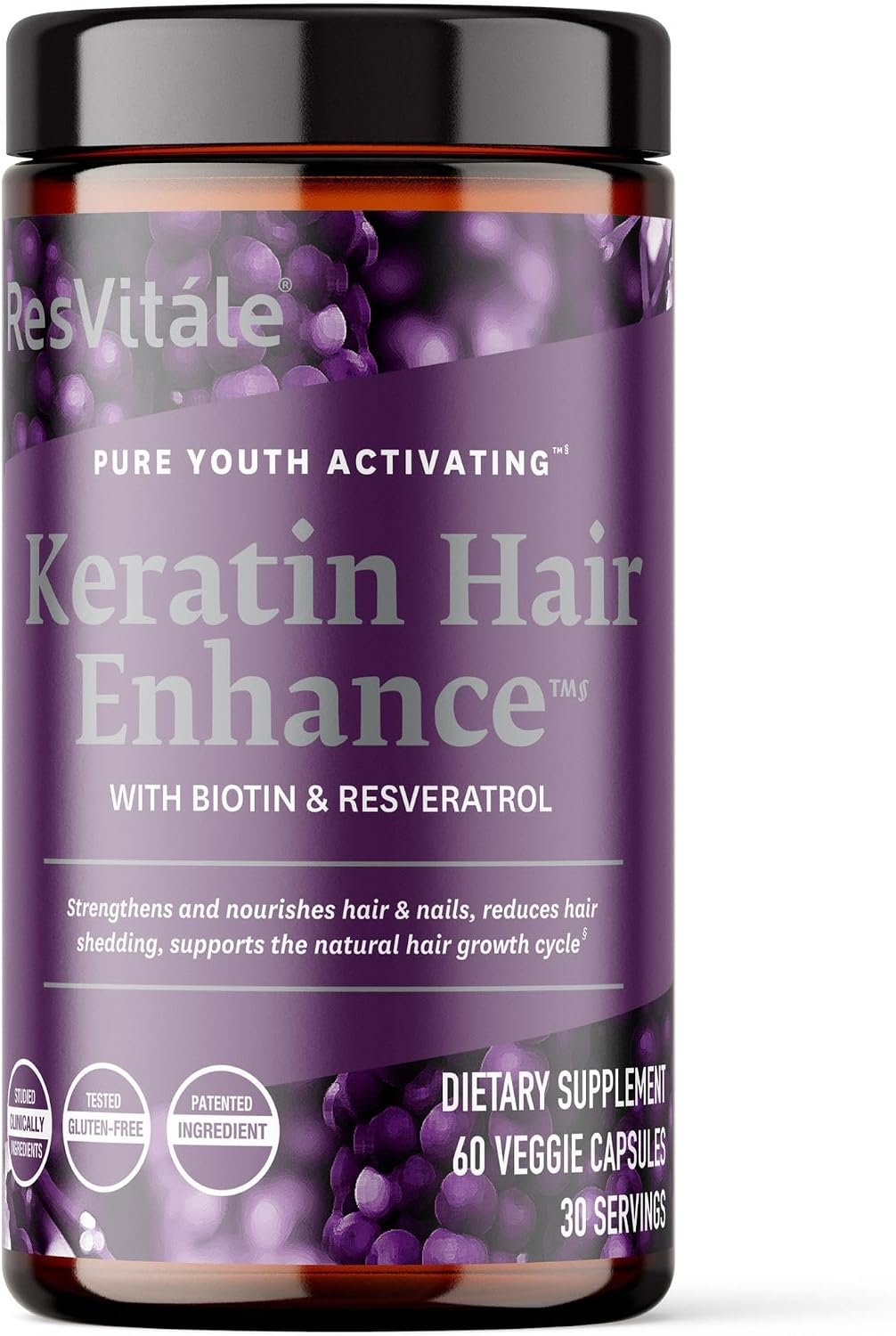 ResVitale Keratin Hair Enhance, Keratin Supplement, 60 Capsules