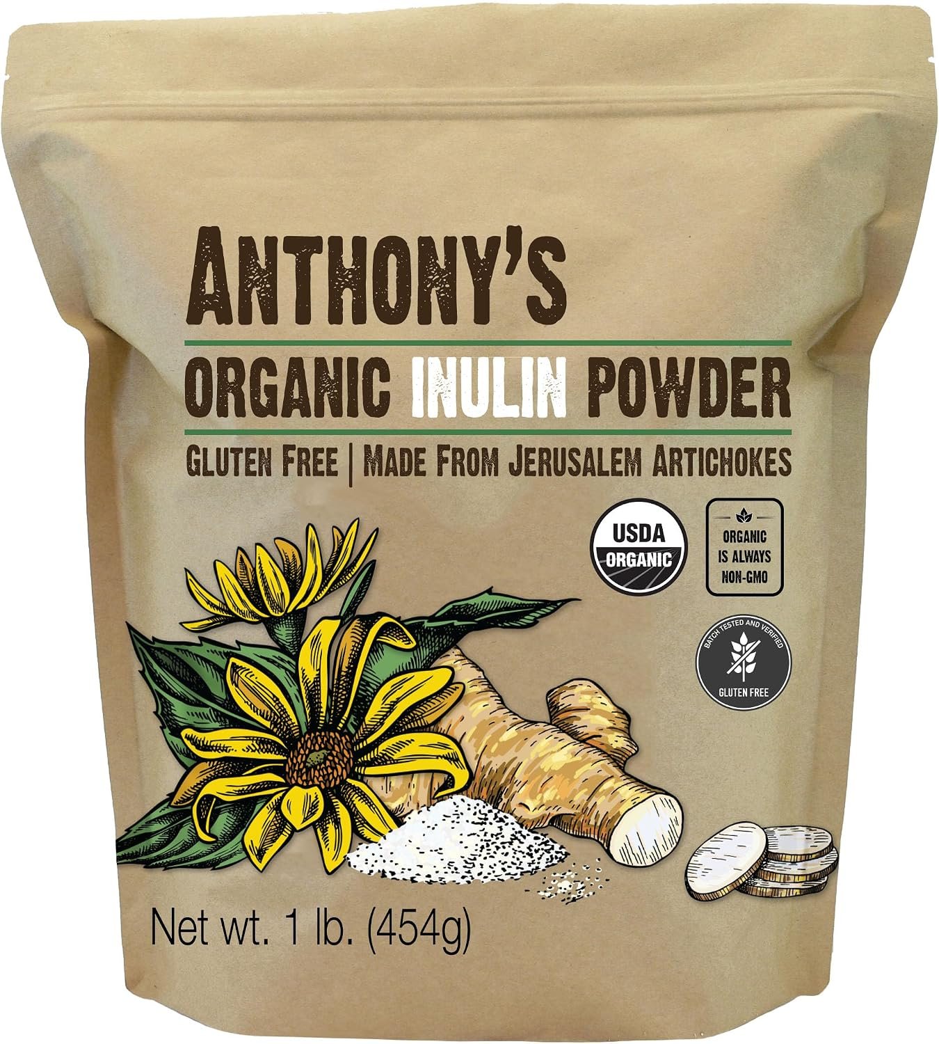 Anthony’s Organic Inulin Powder (1 Pound)