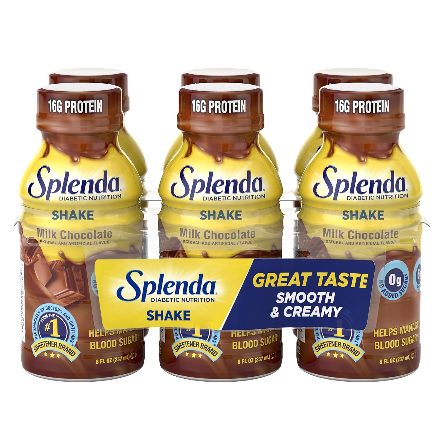SPLENDA Diabetes Care Shakes – Meal Replacement Shake, 8 Fluid Ounces Per Bottle (Milk Chocolate, 6 Pack)