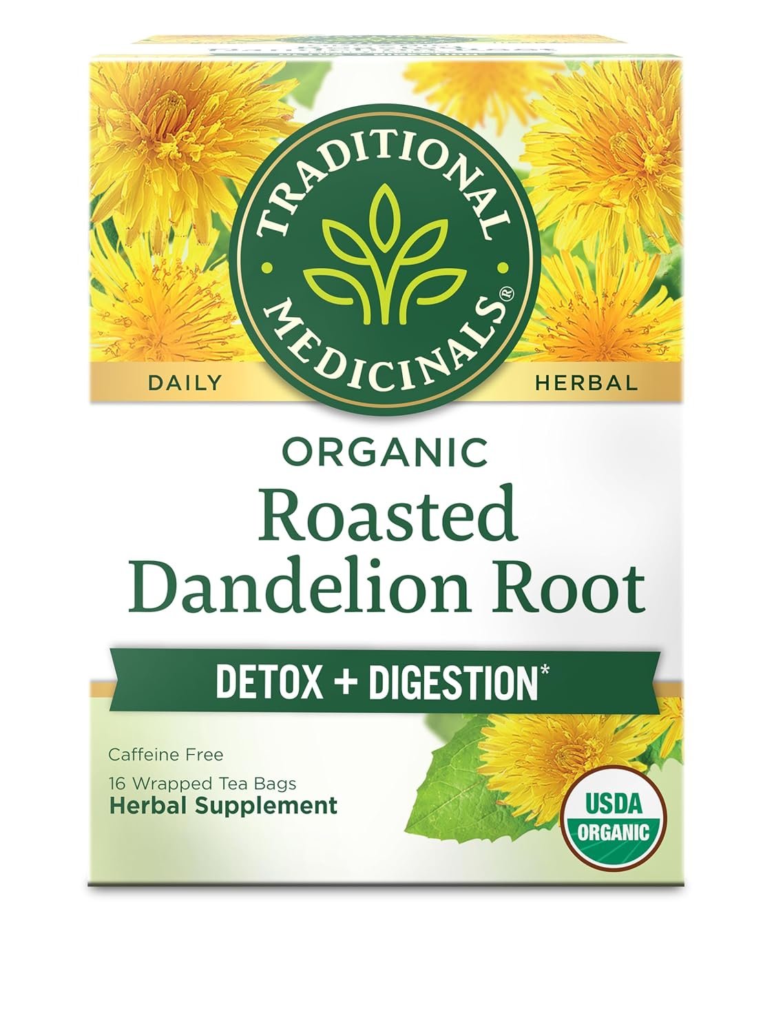 Roasted Dandelion Root Tea – 16 Count – Pack of 1, 0.85 oz