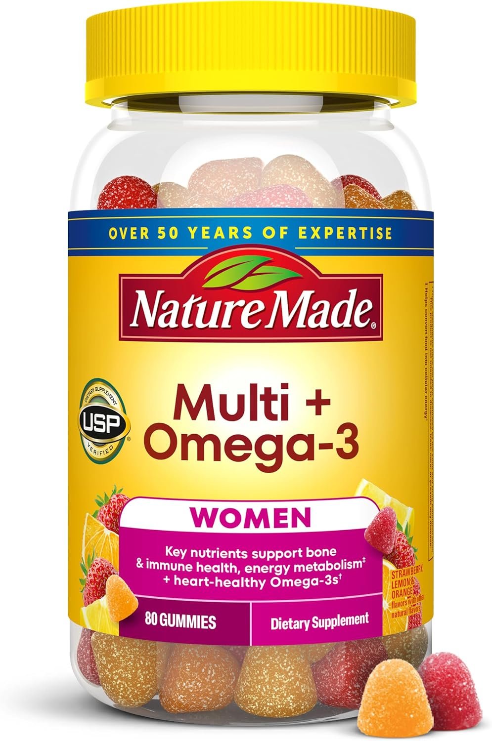 Nature Made Womens Gummy Multivitamins with Omega-3, 80 Gummies