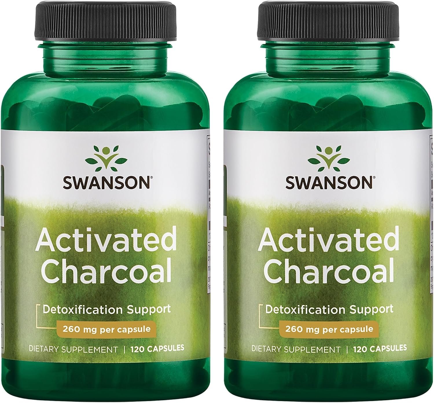 Swanson Activated Charcoal Digestive Support Supplement, 120 Count