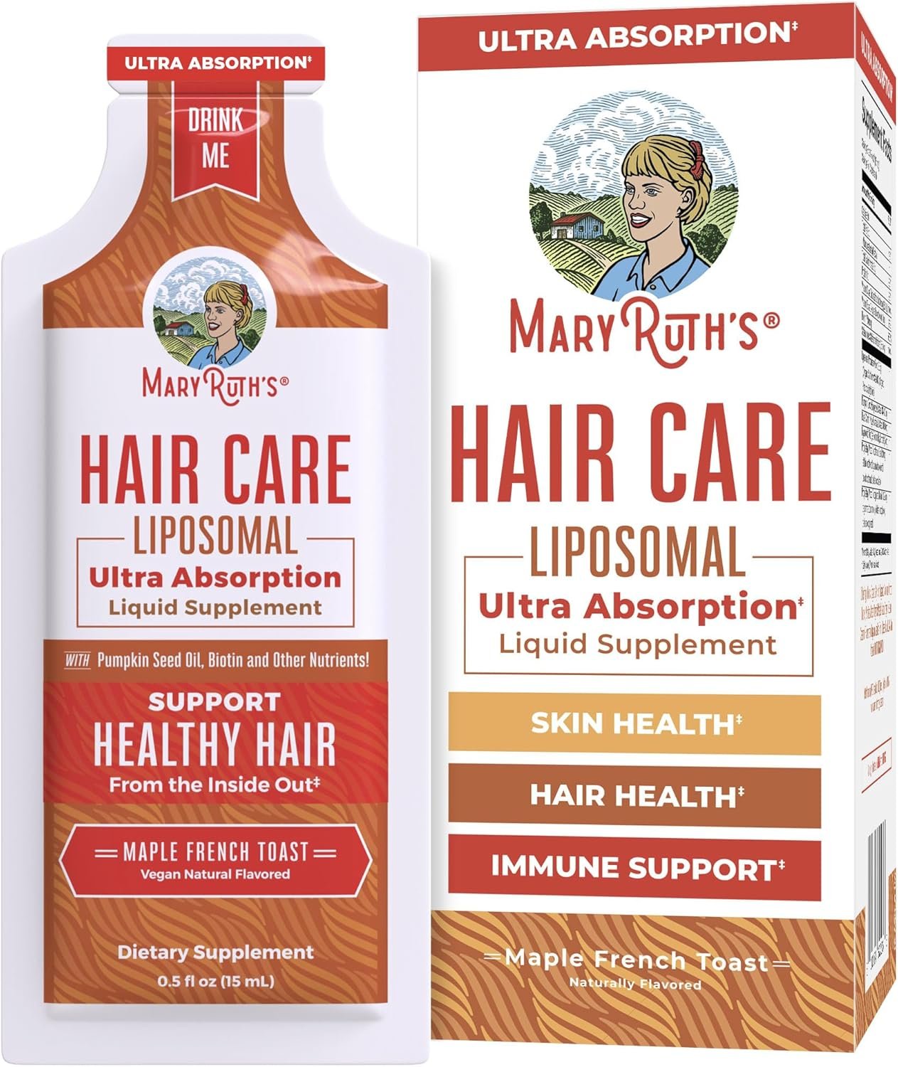 MARYRUTH’S Hair Care Liposomal, Ultra Absorption, Gluten Free, 14 Servings