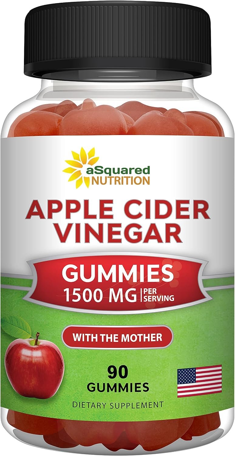 Apple Cider Vinegar Gummies – 1500mg/Serving – ACV Supplement with Mother