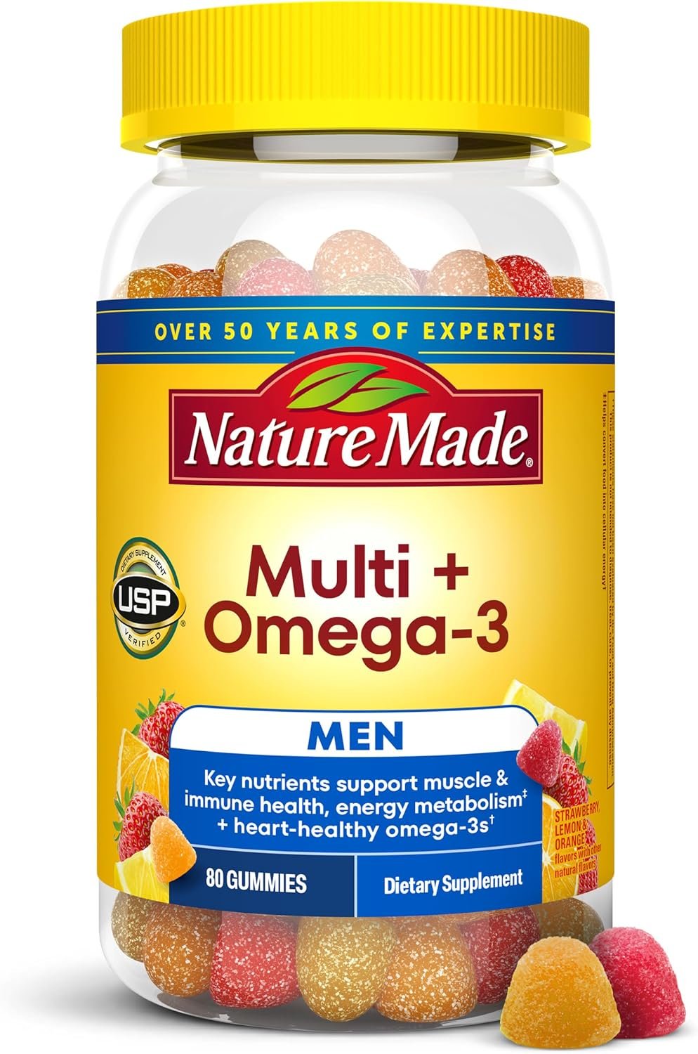 Nature Made Mens Multivitamin Gummies with Omega-3, 80 Count