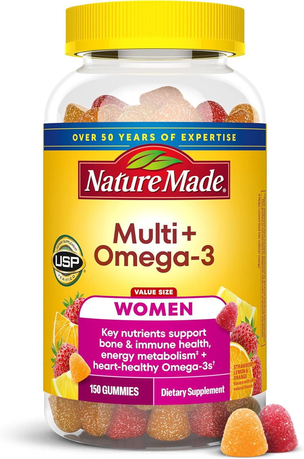 Nature Made Womens Gummy Multivitamins with Omega-3, 150 Gummies