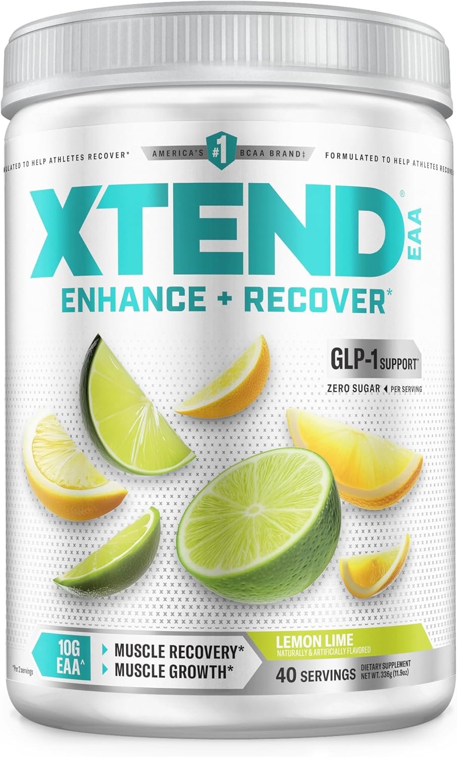 Xtend EAA + BCAA Powder with 10g EAAs, Lemon Lime, 40 Servings