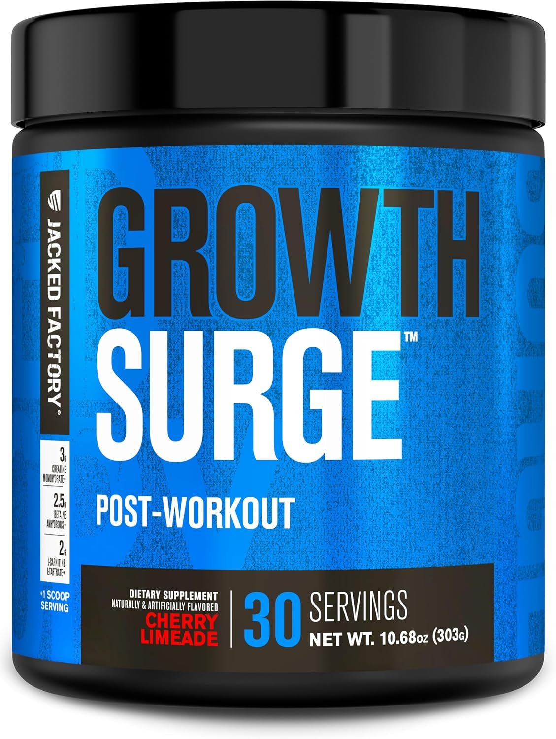 Jacked Factory Growth Surge Creatine Post Workout w/L-Carnitine – Daily Muscle Builder & Recovery Supplement with Creatine Monohydrate, Betaine, L-Carnitine L-Tartrate – 30 Servings, Cherry Limeade