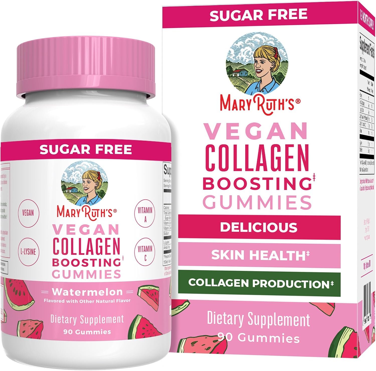 MARYRUTH’S Vegan Collagen Gummies for Women & Men, Collagen Boosting, 90ct