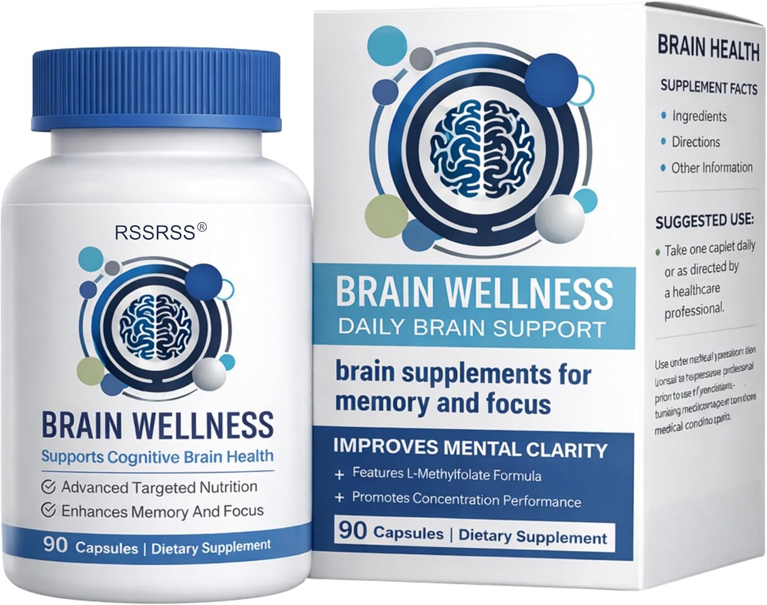 Brain Focus Supplement with [Lion’s Mane & Ginkgo], 90 Capsules