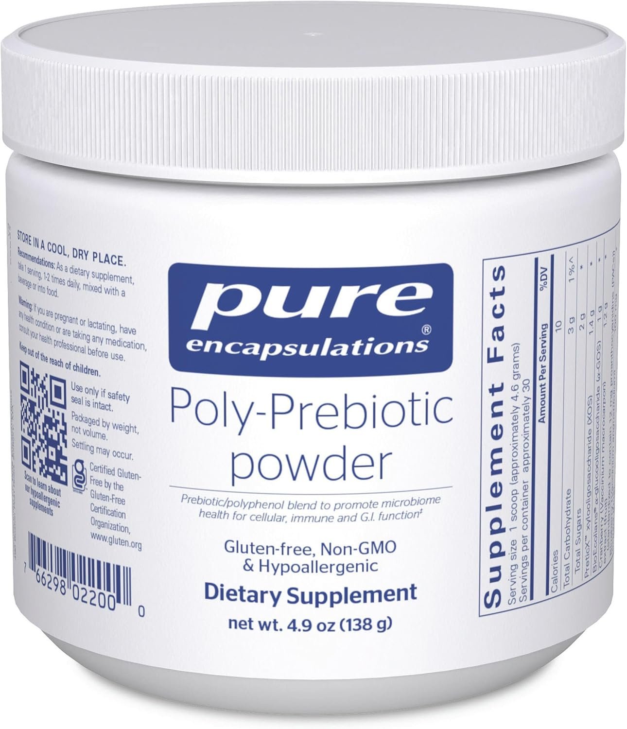 Pure Encapsulations Poly-Prebiotic Powder, 4.9 Ounces