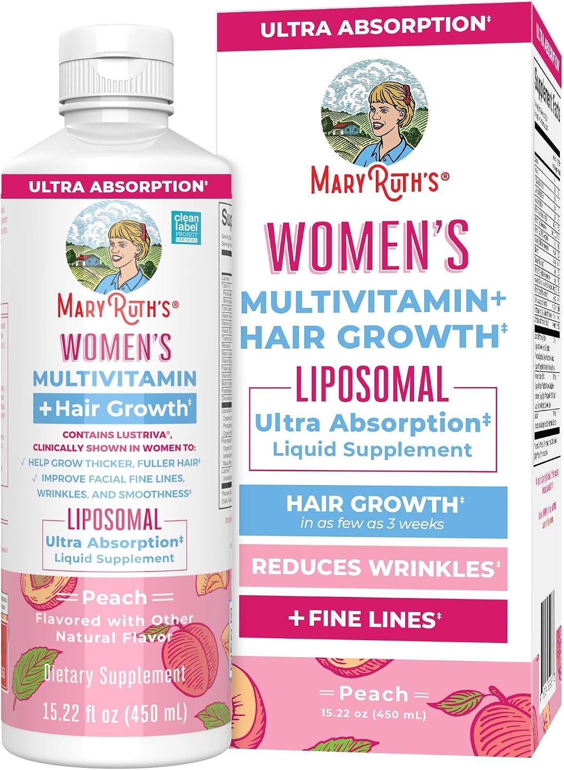 MARYRUTH’S Women’s Multivitamin + Hair Growth Liquid Liposomal, 15.22 Fl Oz