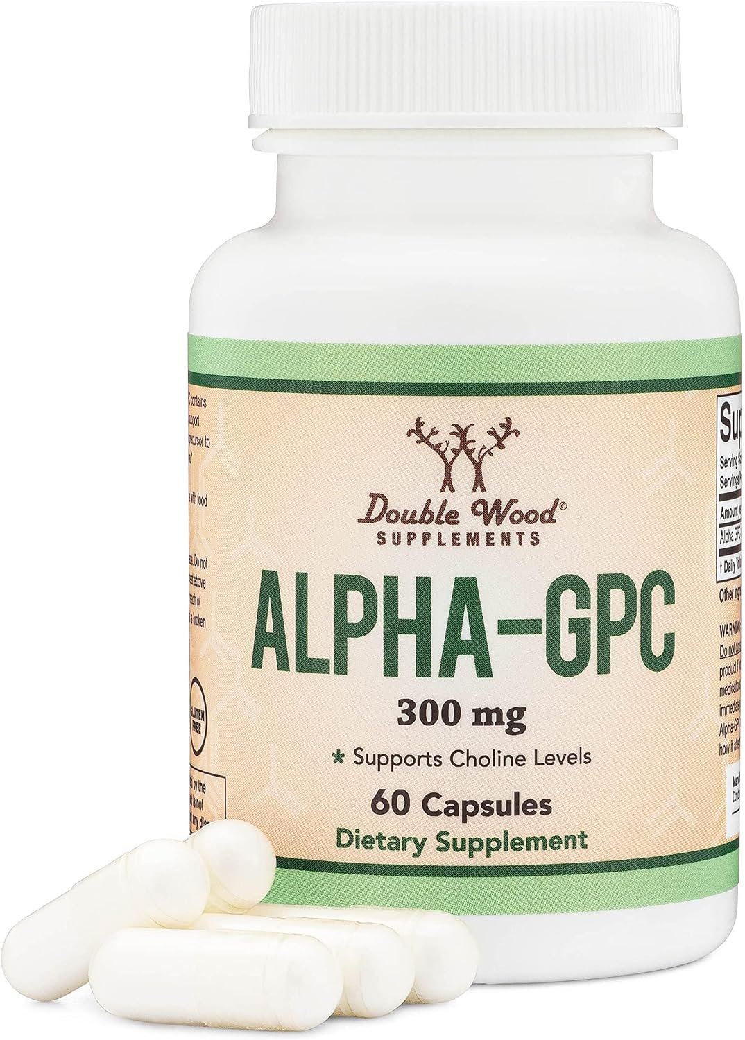 Alpha GPC Choline 600mg, Cognitive Memory + Focus Support, 60 Capsules