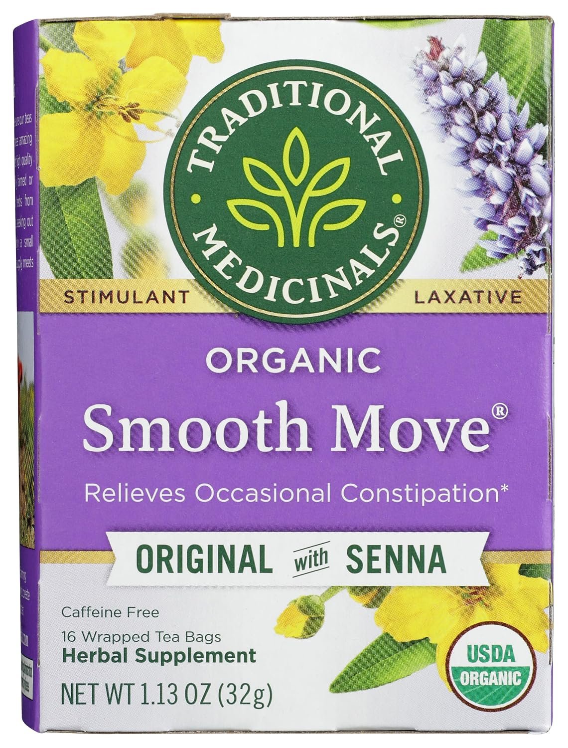 Traditional Medicinals, Tea Smooth Move Organic, 16 Count